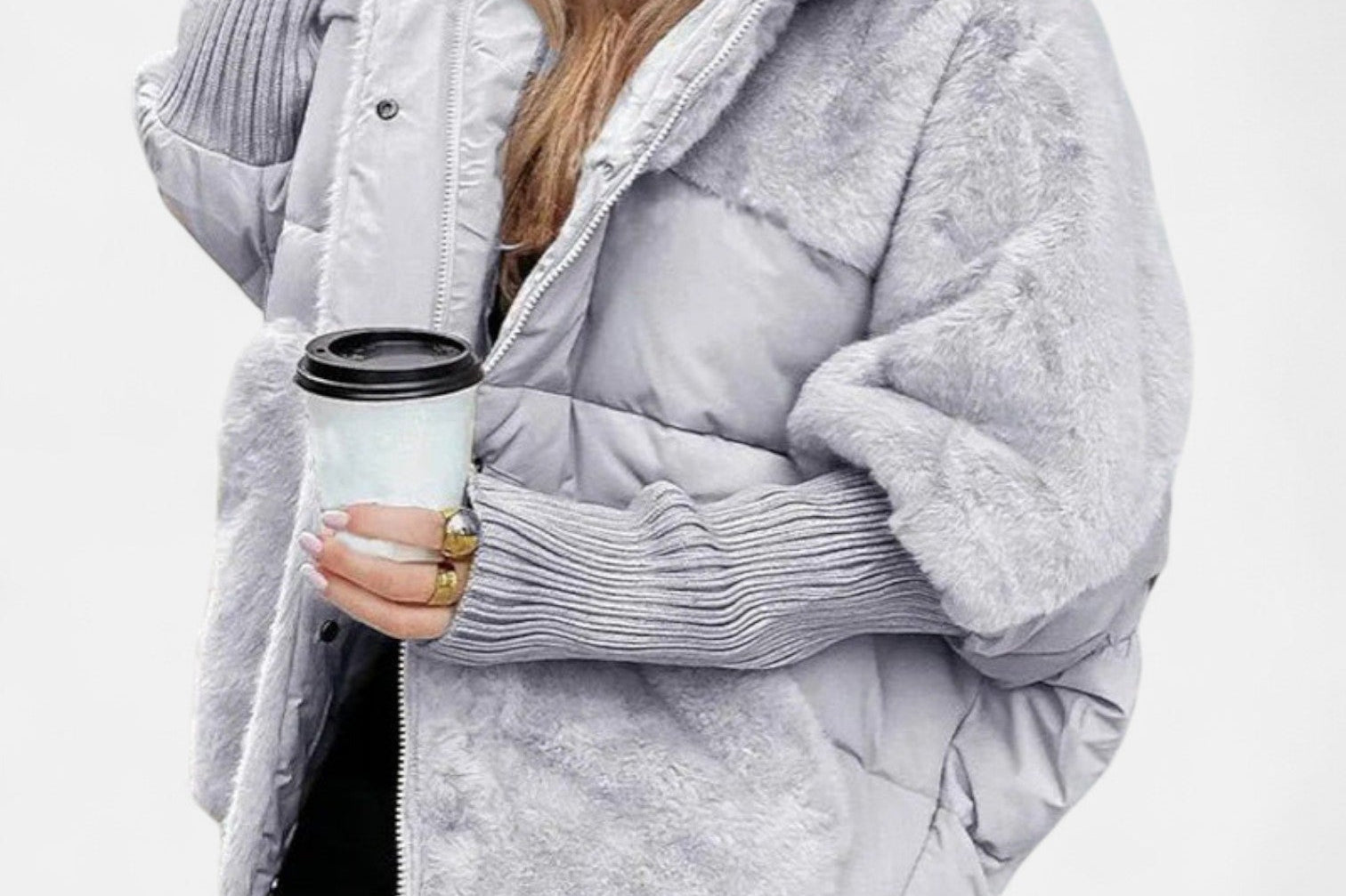 Oversized Hooded Patchwork Puffer Jacket