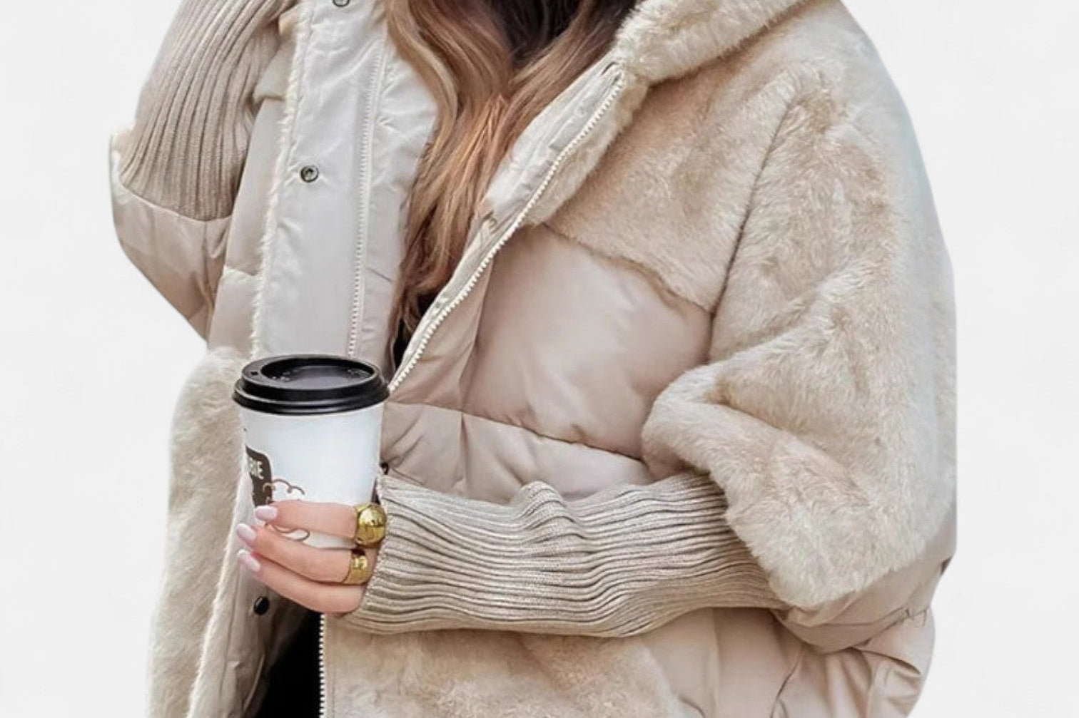 Oversized Hooded Patchwork Puffer Jacket